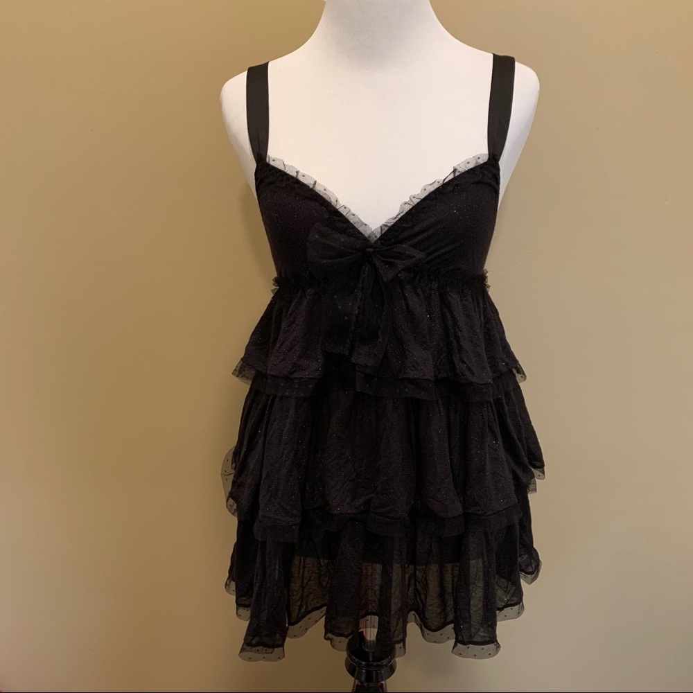 VS Vintage Tiered ruffle tulle bow lingerie dress